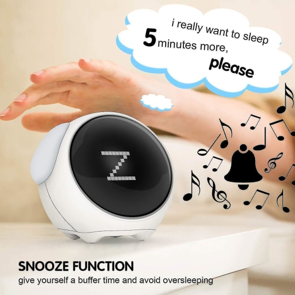 cute Emoji Children's Alarm Clock, Bring 2 Alarm Clocks, 5 Voices, Snooze Function, Date