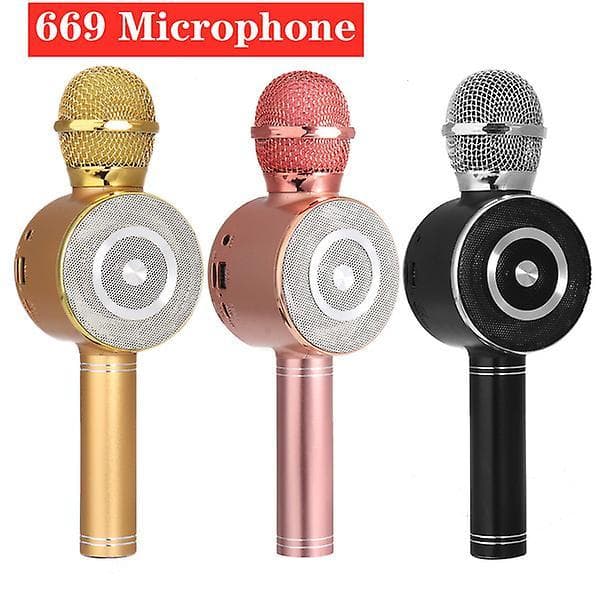 Håndholdt Trådløs/kablet Karaoke Mikrofon Høyttaler Opptaker For Ios Android Telefon Datamaskin Black