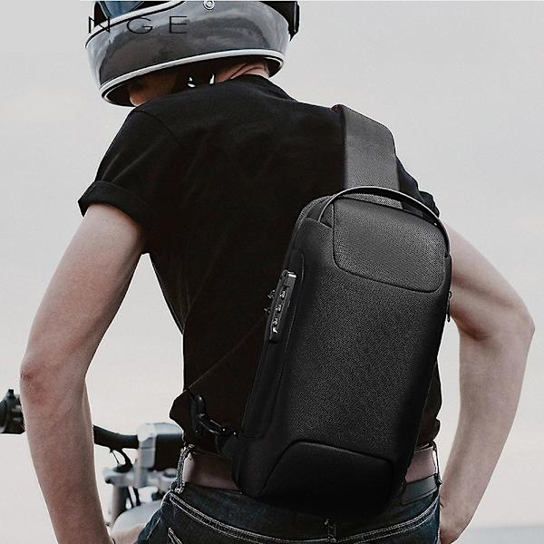 Lightweight Traveling Bag Laptop Backpack Anti Theft Crossbody Bag for Men USB Shoulder Daypack Business Navy blue