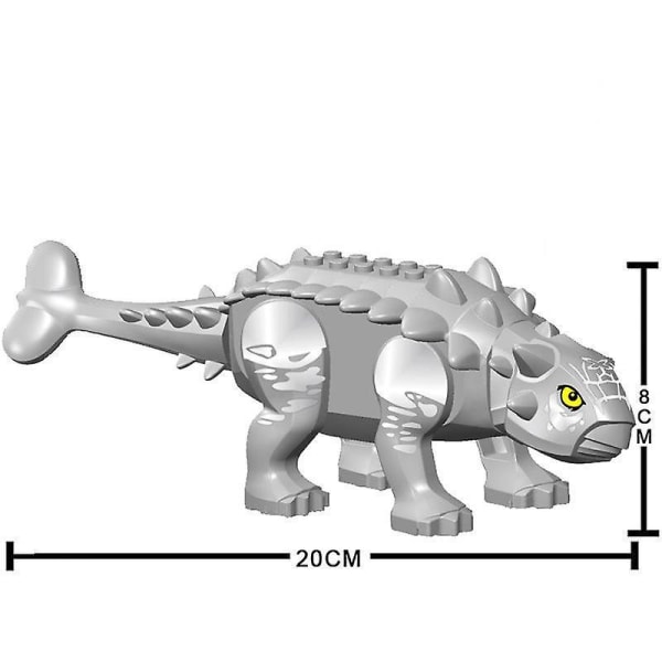 28cm Moc Big Jurassic Dinosaur World Spinosaurus Ankylosaurus Carnotaurus Dino Building Block Model Diy Bricks Educational Toys L14