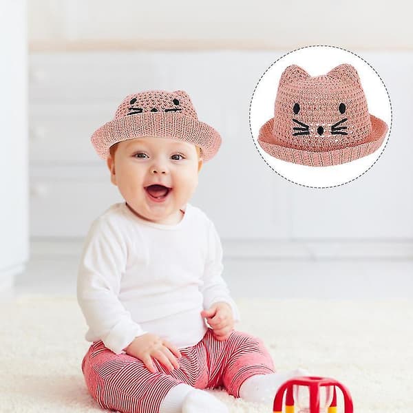 Kids Cartoon Cat Hat Folding Bucket Hat Children Sun Hat For Summer Spring
