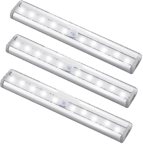 Motion Sensor Light Bar, (10 Led, 3 Pack) Wardrobe Wireless Lamp High Quality