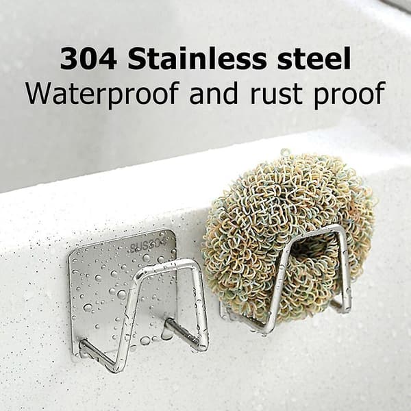 3pcs Kitchen Sponges Holder Self Adhesive Sink Sponges Drain Drying Rack Black