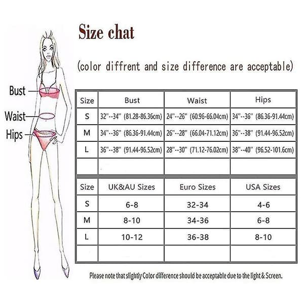 Dame Todelt Badedrakt Sexy Badetøy Halter String Trekant Bikini S WHITE L