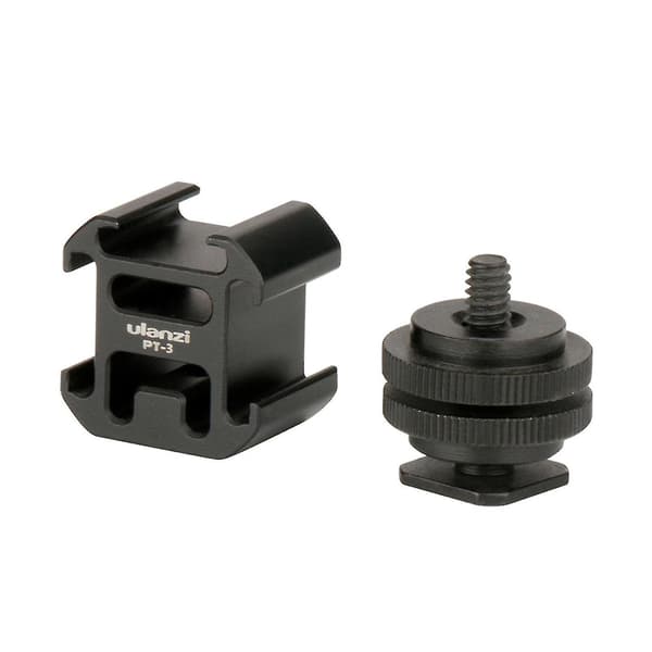 Ulanzi Pt-3s Universal Triple Cold Shoe Mount Bracket Adapter Vlog Accessories