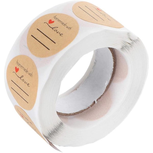 Round Stickers, Labels Self-adhesive Round Handmade With Love Stickers For Baking Envelopes, 1 Roll 500 Pieces (small Length)