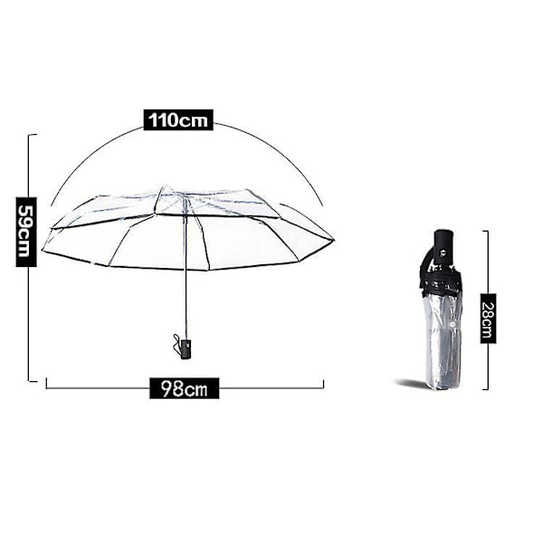 Totes  Automatic Open Foldable Umbrella Transparent-black