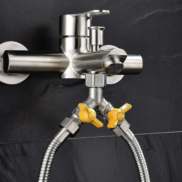 Udskiftningsventil G 1/2 Y-fitting Messing 3-vejs bruseventiladapter Afspærringsventil