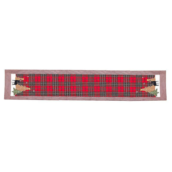 Christmas Table Runner, Plaid Christmas Theme Dinner Table Flag Placemat, Decorations For Family Christmas Dinner Christmas Party Table Flag