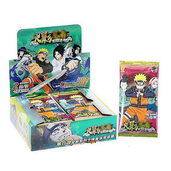 Naruto-pelikortit japanilainen sarjakuva Schoolmaster-sarja Ssp-kortti Uchiha Sasuke Ninja War R Lasten lelut N 30PACK 150PCS