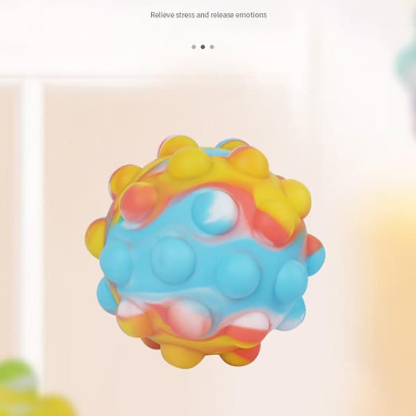 Pop It Stressbold Fidget Legetøj 3d Sensorisk Tryk Boble Popper Bold Autisme Stress Relief Gave Blue