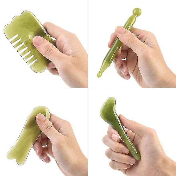 Gua Sha Scraper, Natural Jade Stone Slimming Massager For Spa
