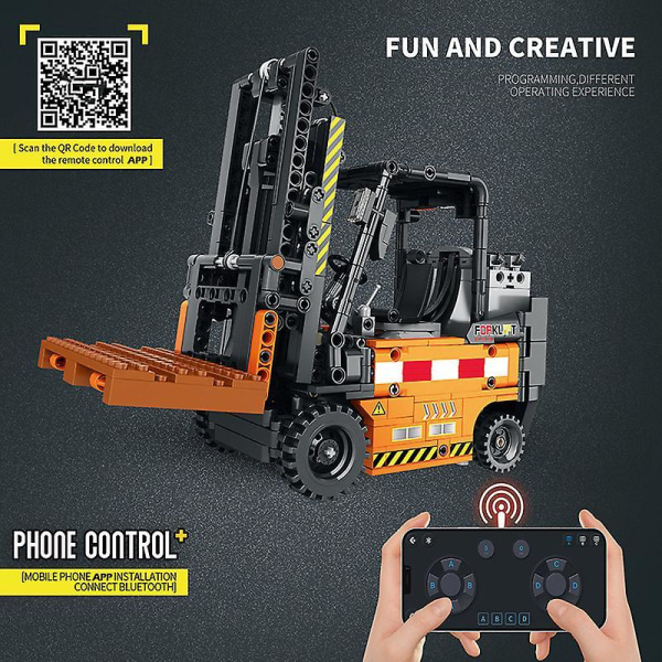 Technical Remote Control Electric Forklift Building Blocks App Rc Cars Engineering Vehicle Bricks Educational Toys For Childrenwithout Original Box