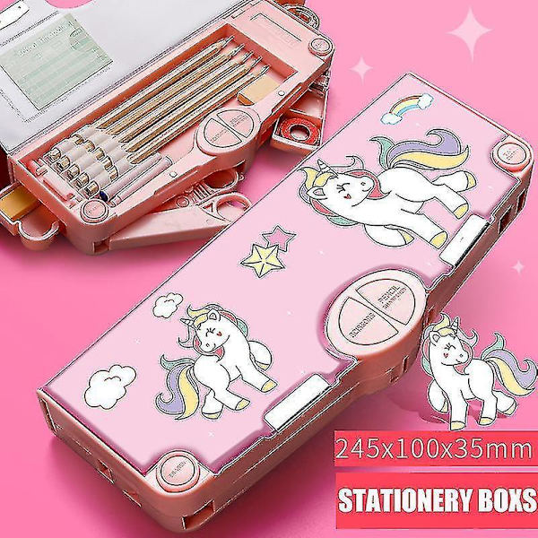 Multifunction Pencil Case Stationery Organizer Box Cute Pattern School Supplies 10