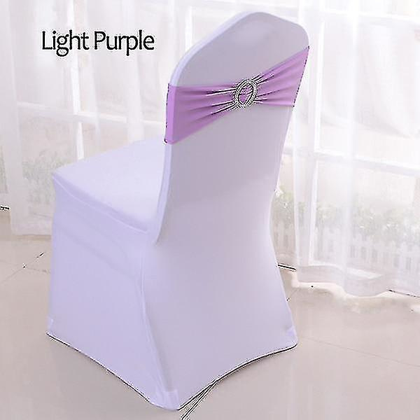 50 stk. Tretch Lycra Spandex Stolebånd med spænde til bryllup Light Purple