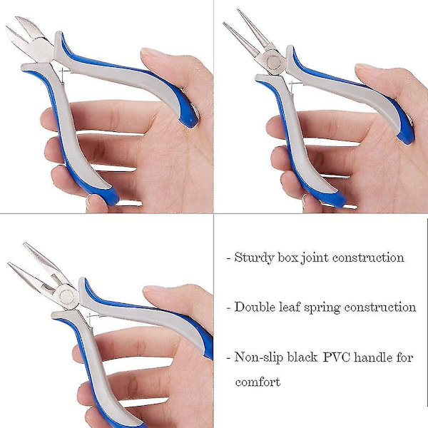 Set Of 3 Diy Jewelry Pliers Tools, Plier Sets, Round Nose-side Cutting