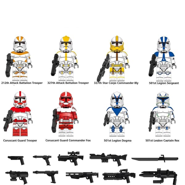 8 stk. Star Wars Byggeklods Tilbehør Minifigur Samling
