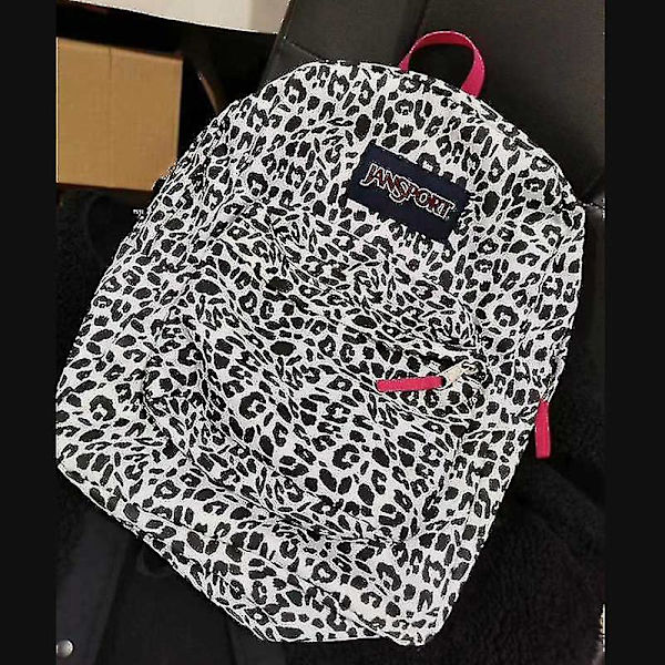 Jansport Superbreak Klassisk Rygsæk Til Kvinder Mænd Lynlås Rygsæk Til Skole Arbejde Rejse Leopard Print