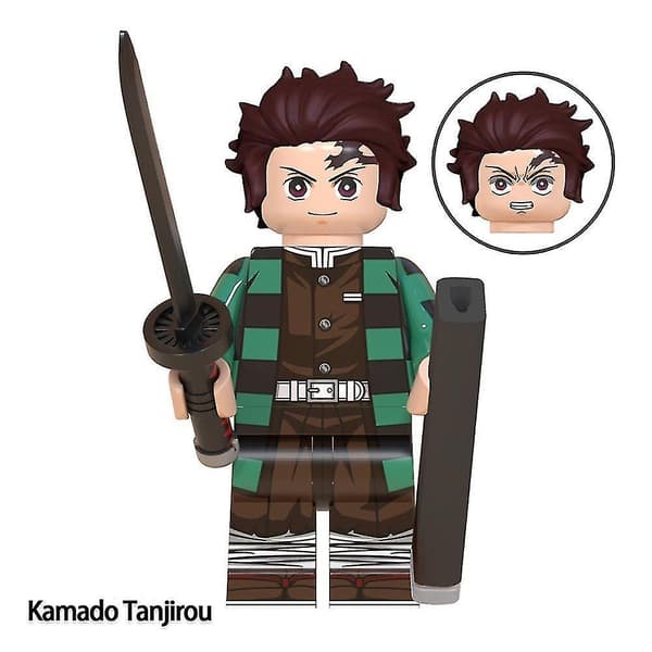 8pcs Demon Slayer Series Nezuko Tanjiro Assembly Building Blocks Minifigure Combo