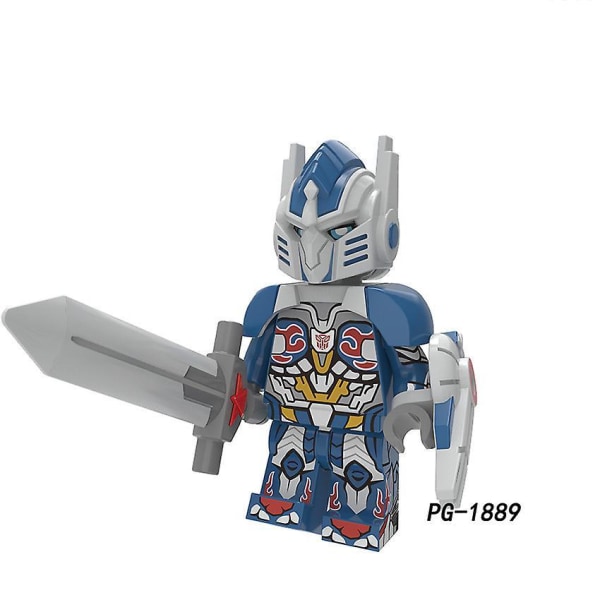 8pcs Deformed Robot Bumblebee Optimus Prime Inspector Child Puzzle Assembled Building Block Minifigure Toy