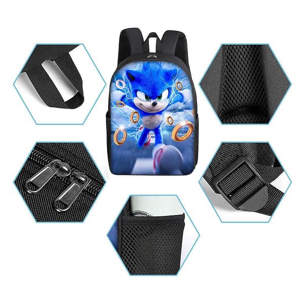 Sonic The Hedgehog 3d Backpack Students Books Cartoon Rucksack School Bag Boys Gift A
