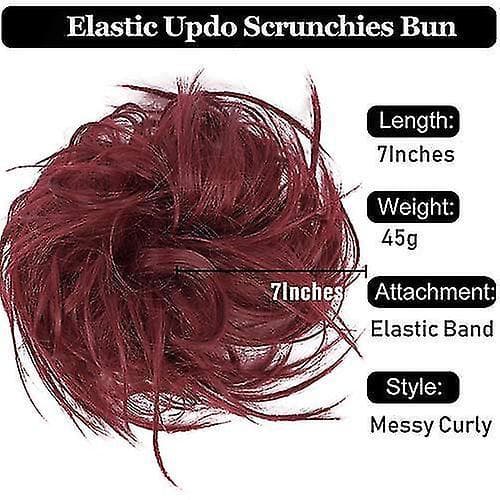 Messy Bun Hårstykke Hår Med Elastisk Elastikbånd Extensions Hårpynt Syntetisk Hår Extensions Scrunchies Hårpynt Til Kvinder (tousled Updo Bun, Br