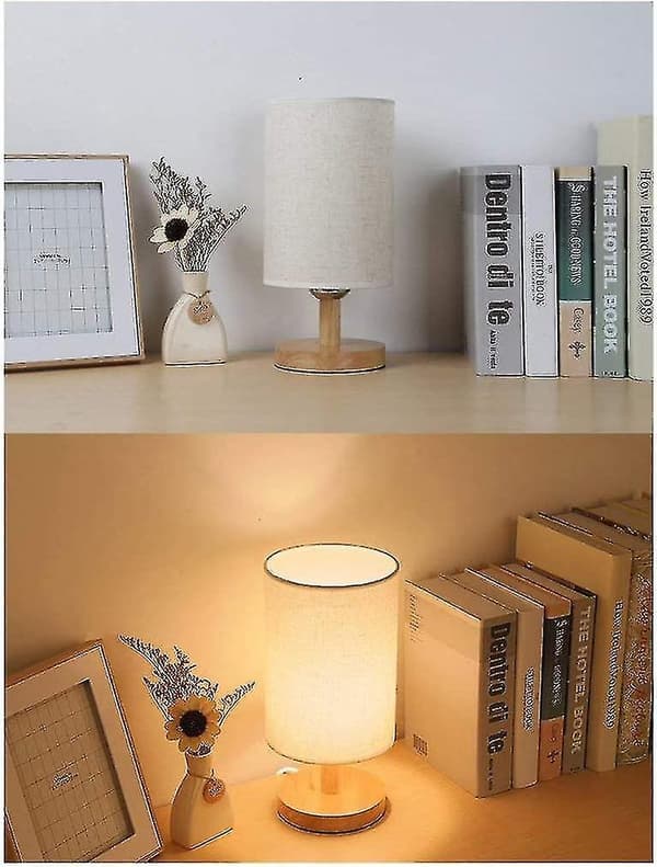 Bedside Lamp Vintage Wooden Table Lamp, Atmosphere Lamp Light Bulb Led Creative (non-dimmable)