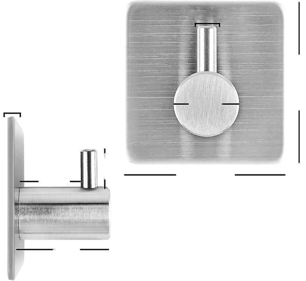 4 Pieces Towel Hook, Wall Hook, Adhesive Hook Made Of Stainless Steel