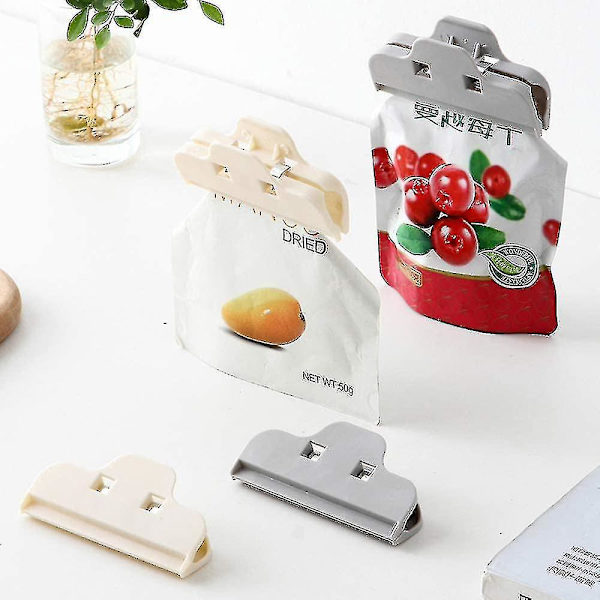 Multifunktionel Køkken Snack Forseglingsclips Plast Kraftig Madposeclips grey
