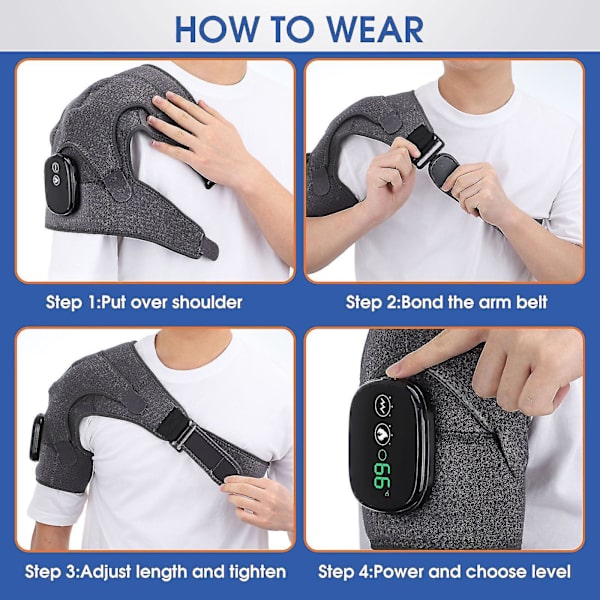 Heated Shoulder Wrap With Massage, Electric Shoulder Heating Pad Massager