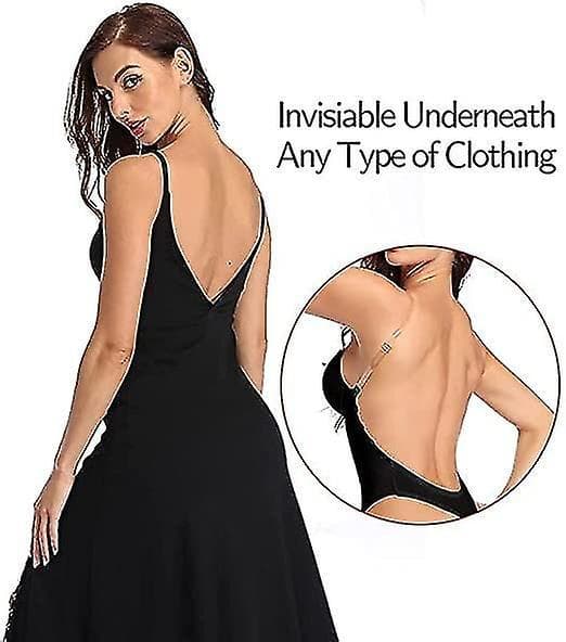 Women Plunging Deep V-neck Body Shaper Strapless Backless Bodysuit Shapewear Black S