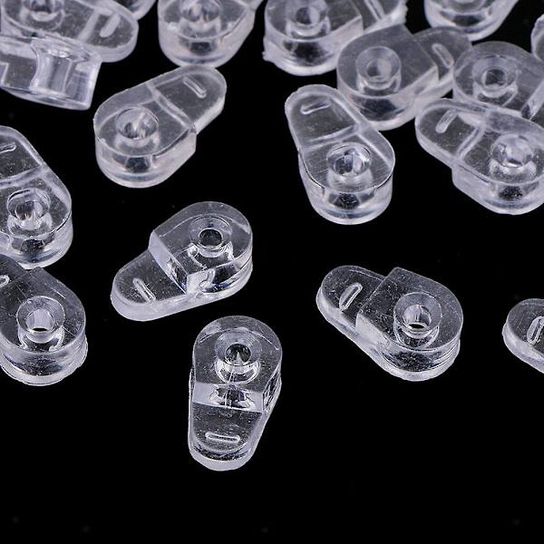 100pcs Plastic Glass Retainer Transparent Mirror Cabinet Fix Clips
