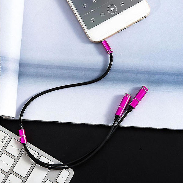 Audio Splitter -kaapeli 3,5 mm uros - 2 porttia naaras jatkojohto Aux-sovitin Black Earphone and Mic Port