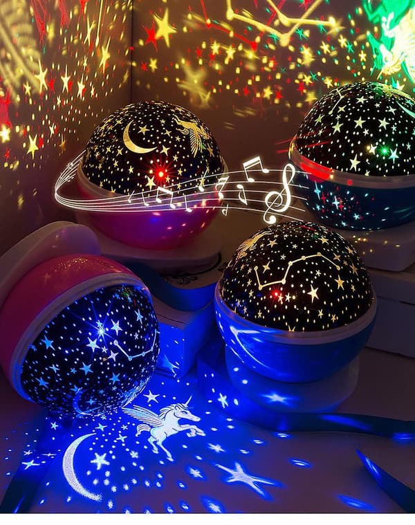 Projector Rotating  Decoration Scene Layout Flashing Lights String Lights Starry Night Light Unicorn Lights B091-924 Pink