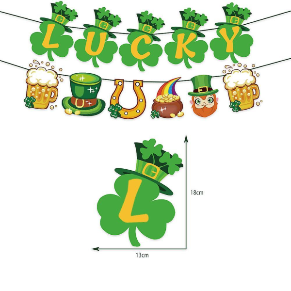 St. Patrick's Day 30pcs Balloons Banner Pull Flag Cake Insert Set Irish Beer Festival Party Decorations