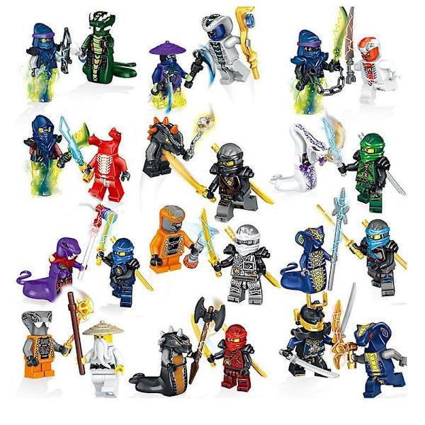 24 Minifigures Phantom Ninja Vs Python Monster Tribe Assembled Building Blocks Boy Toys
