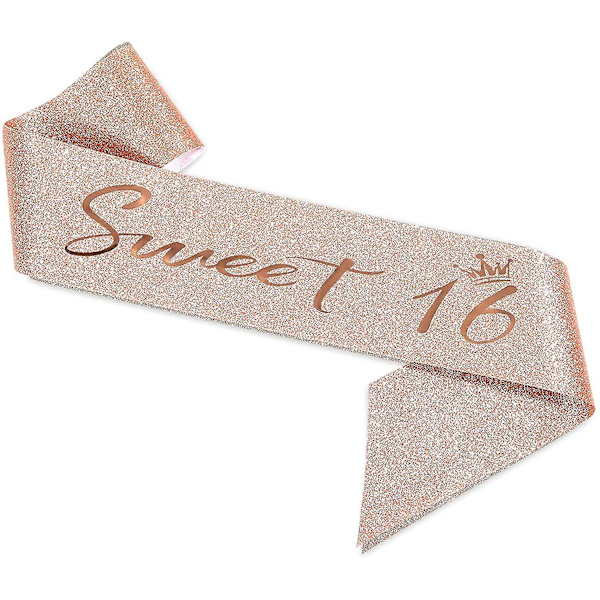 16th Birthday Sash And Tiara For Girls, Sweet Sixteen Birthday Sash Crown 16 & Fabulous Sash And Tiara