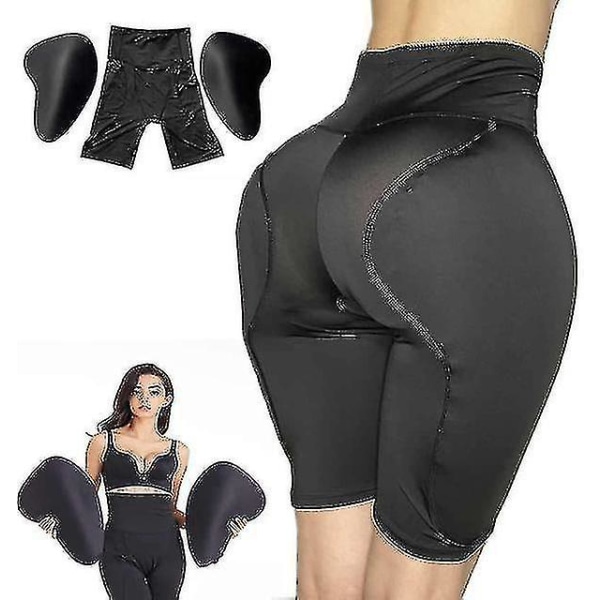 2ps High Waist Butt Hip Up Padded Enhancer Fake Butt Lifter Buttocks Crossdresser Shapers Fake Ass Pants Padded black M