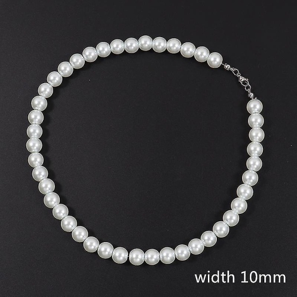 2023 New Trendy Imitation Pearl Necklace Men Temperament Simple 45cm 6mm