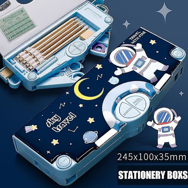 Multifunction Pencil Case Stationery Organizer Box Cute Pattern School Supplies 8
