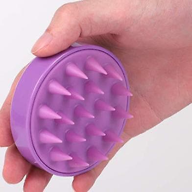 Hårbørste for hodebunnspleie med myk silikon hodebunnsmassasje purple