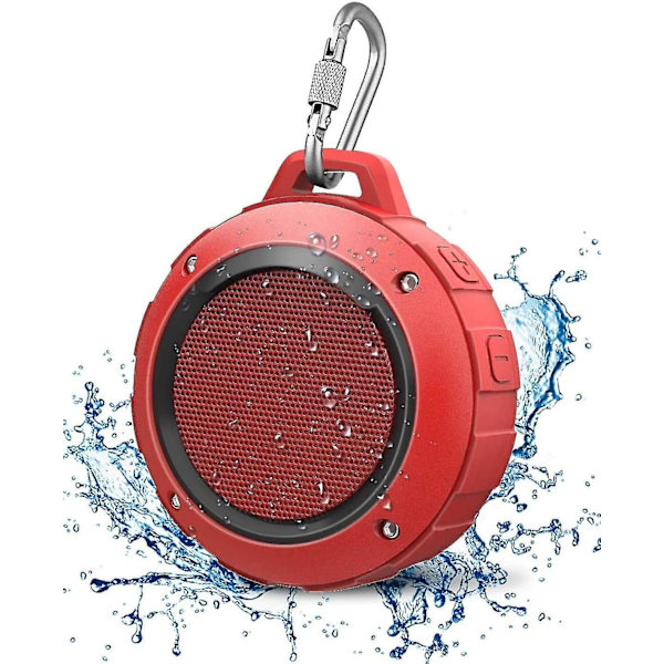 Outdoor Waterproof Bluetooth Speaker,wireless Portable Mini Shower Travel Speaker With Sub Red