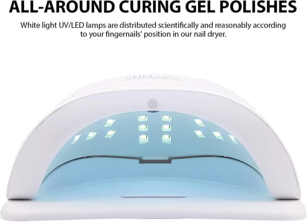 80w Uv Led Nail Lamp Machine, Soak Off Nail Gel Polish Curing Dryer With 4 Timer Settings