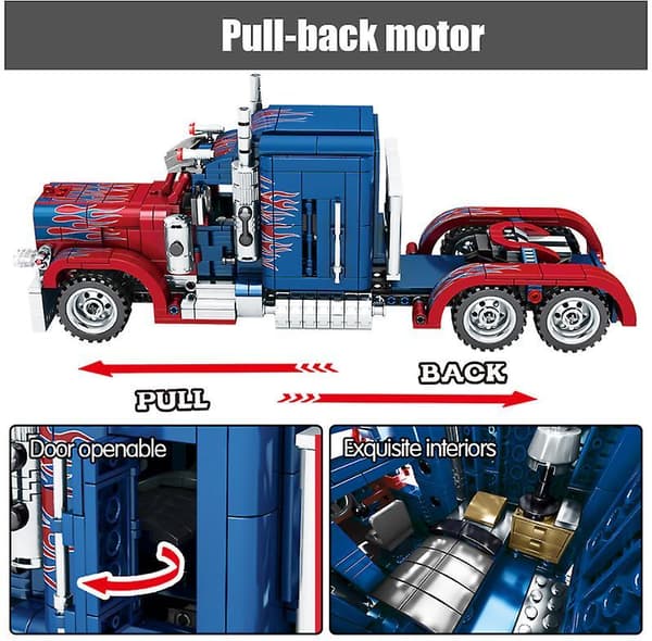 849pcs City Classic Pull Back Car Building Blocks Toys for Boys