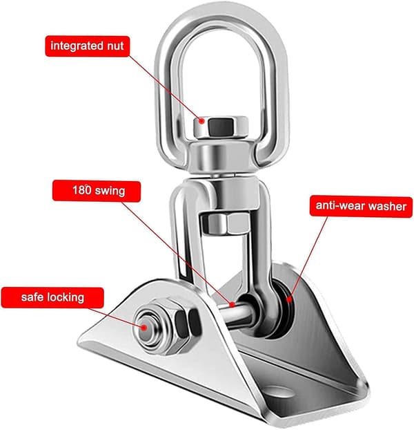 Heavy Duty Stainless Steel Ceiling Hook, 360 Rotation Hanging Swing Hook, Ceiling Bracket Mount Hook