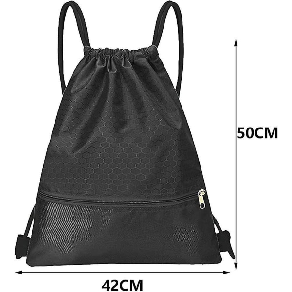 Drawstring Bags, 2pcs Bag For Men & Women With Acsergery Outside Zipper For Sports School