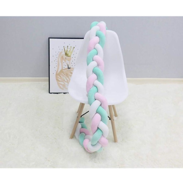 Bed Border,baby Bumper Bed Snake Baby Bed Bumper Weaving Edge Protection Head Protection Decoration For Crib Cot(grey,100cm) White*Green*Pink 100cm