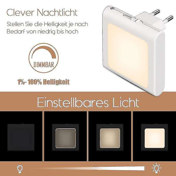 Night Light Socket With Twilight Sensor 2 Brightness Infinitely Adjustable Directional Lights Warm White