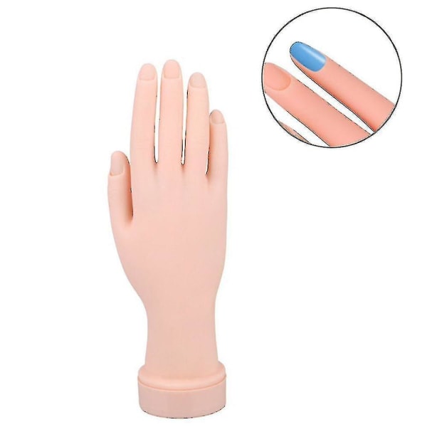 Flexible Nail Art Practice Hand Movable Silicone Soft Plastic Trainer Model Fake Training Hand