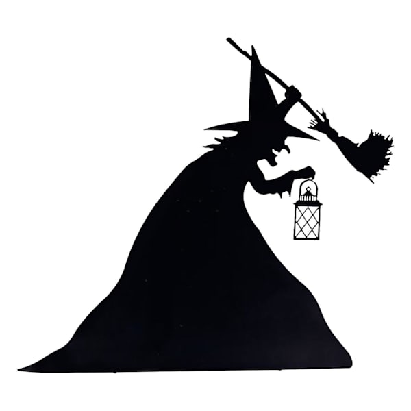 Luova Halloween Noita Siluetti Koristeellinen Seinätaide Kauhuteema A